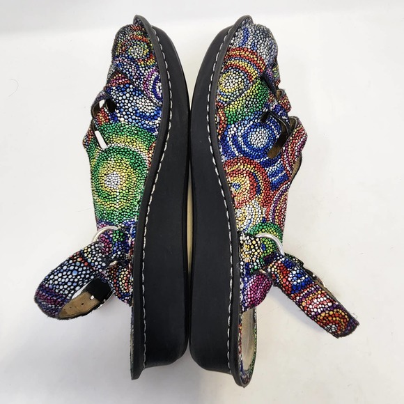 Alegria Freesia Rainbow Mosaic Mule Clog Slingback Shoes Size 38 US 8 Comfort - Picture 7 of 8